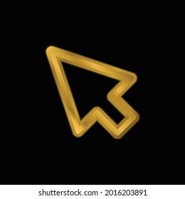 Icono metálico chapado en oro de flecha o vector de logotipo
