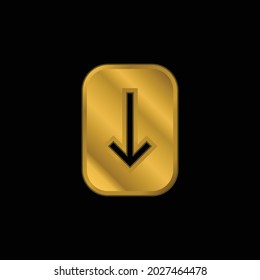Arrow gold plated metalic icon or logo vector