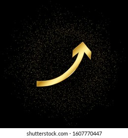 Arrow Gold Vector Icon. Vector Illustration Of Golden Particle Background