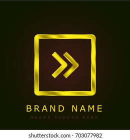 Arrow golden metallic logo