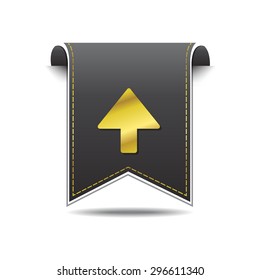 Up Arrow golden Vector Icon Design