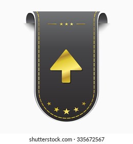 Up Arrow golden Vector Icon Design