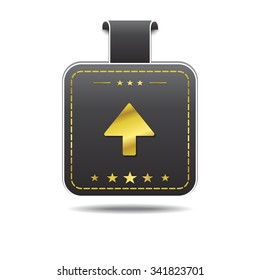 Up Arrow golden Vector Icon Design