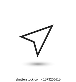 Arrow gps line icon on white. Vector illustration