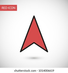 Arrow gps navigation icon vector illustration. Linear symbol with thin outline. The thickness is edited. Minimalist style. 