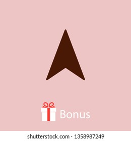 Arrow gps navigation icon vector illustration. Linear symbol with thin outline. The thickness is edited. Minimalist style. 