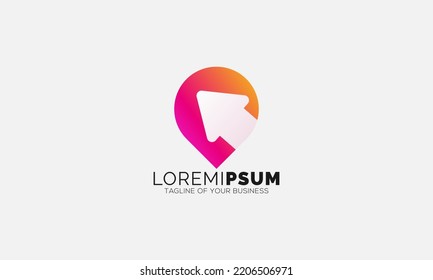 
Arrow GPS point logo. Icon. Web. Vector Design. Pin. Symbol. Location.