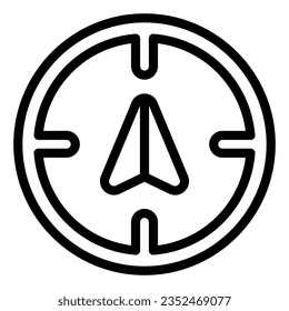 Arrow gps with target line icon, Navigation concept, Position sign on white background, gps navigation icon in outline style mobile concept web design. Vector graphics.
