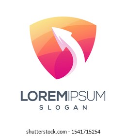 arrow gradient color logo design