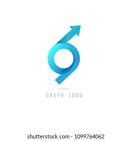 arrow graph. Business. vector. on white background. icon. symbol. logo