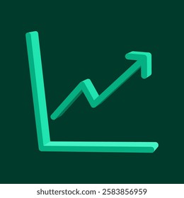 Arrow Up Graph Growth Representing Financial and Economic Investment in 3D Illustration Vector showing Trading Stock Exchange Market Direction