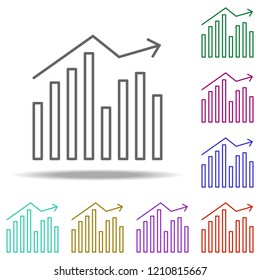 up arrow graph icon. Elements of business in multi color style icons. Simple icon for websites, web design, mobile app, info graphics