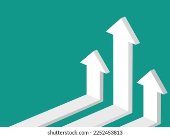 Arrow graph indicates growth. business concept 