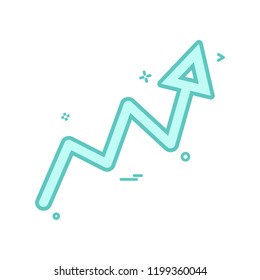 Arrow graph progress up icon vector design