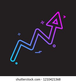 Arrow graph progress up icon vector design