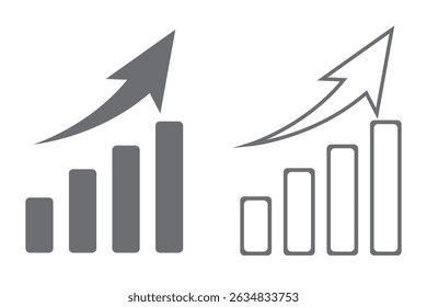 arrow graph rising showing growth, growing graph business chart with arrow, growths chart profit growing symbol arrow up EPS 10