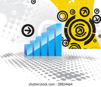 arrow graph showing rise in profits or earnings ,vector illustration