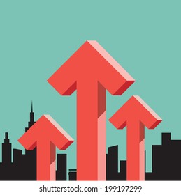 Arrow graph stock raise up concept