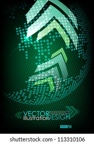Arrow green background with place for your text. Vector illustration. Eps 10.