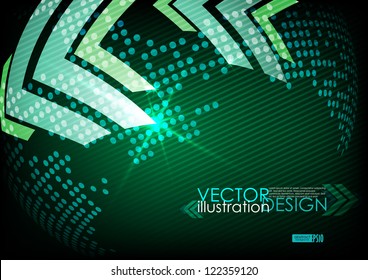 Arrow green background with place for your text. Vector illustration. Eps 10.