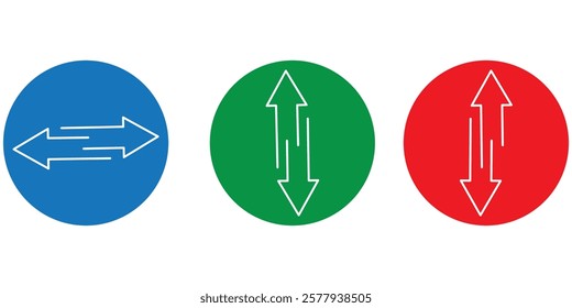 Up arrow in green circle and down arrow in red circle, social media design eps 10 