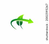 Arrow green leaf ,green arrow nature symbol vector icons. stock illustration