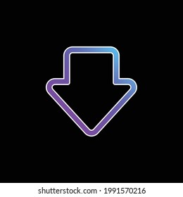 Icono de vector degradado azul de contorno bruto de flecha