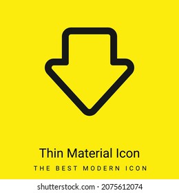 Flecha contorno bruto Apuntar hacia abajo icono de material amarillo brillante mínimo