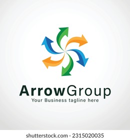 Arrow group Icon logo design template