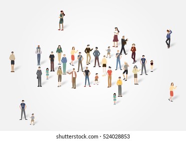 Arrow group of people with copyspace.Vector illustration