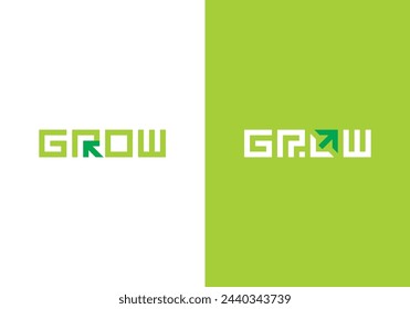 arrow grow wordmark creative logo design