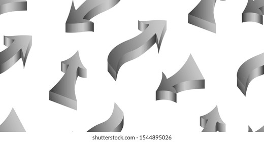 Arrow growing graph seamless pattern background. Arrows 3D. Abstract background. Business concept vector illustration. Progress arrow grow symbol pattern