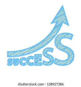 Arrow growing upward on graph background