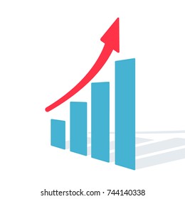 arrow growth diagram vector 