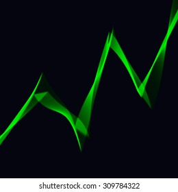 Arrow of growth in the form of intersection curves.