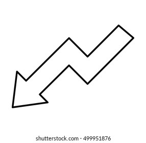 arrow growth graphic icon vector illustration design