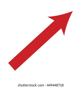 arrow up growth icon isolated vector illustration