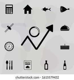arrow of growth and indicative pie icon. web icons universal set for web and mobile