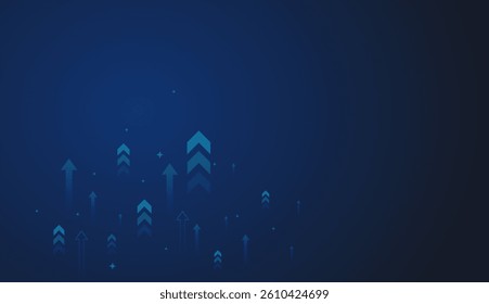 Arrow Up Growth Investment Technology, Illustrating Trade Increase to Success with Financial Data Graph and bullish momentum in Forex trading concept vector illustration