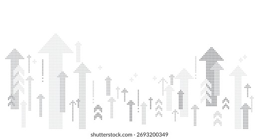 Flecha arriba de la línea de crecimiento de antecedentes de tecnología de circuitos. inversión empresarial al éxito. Flechas dinámicas que se mueven hacia arriba en un diseño minimalista.