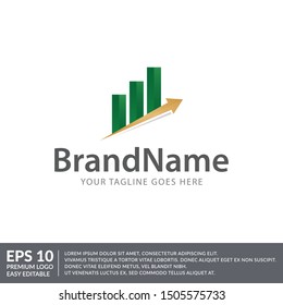 arrow growth up logo icon vector template