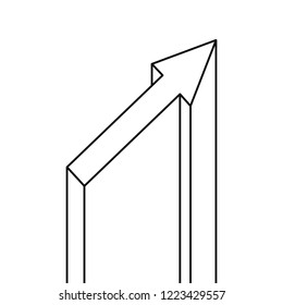 arrow growth on white background