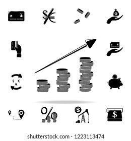 arrow of growth and penny icon. Finance icons universal set for web and mobile