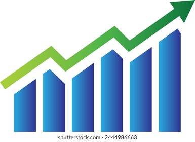 Arrow Up Growth vector, Arrow icon, Finance image, Vector illustration, download graph icon, Digital product