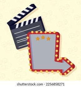 arrow guide signal with clapperboard icons