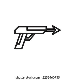 Ilustración vectorial de icono de contorno de pistola de flecha