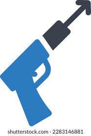 arrow gun vector illustration on a transparent background.Premium quality symbols.Glyphs vector icons for concept and graphic design.