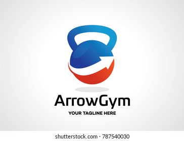 Arrow Gym Logo Template Design Vector, Emblem, Design Concept, Creative Symbol, Icon
