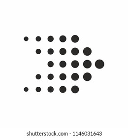 Arrow halftone icon and symbol. Vector