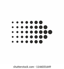 Arrow halftone icon and symbol. Vector
